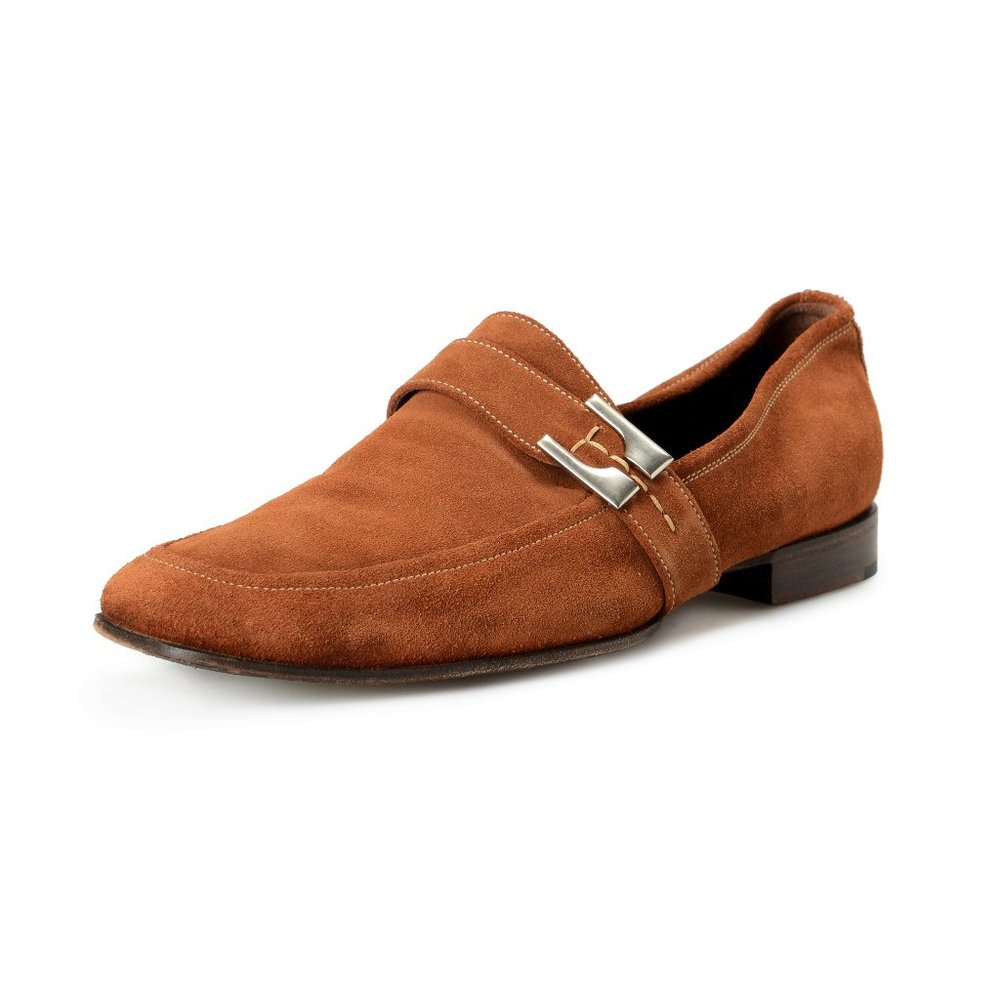 Pal Zileri Men's Brown Suede Leather Loafers Slip On Shoes US 8 IT 41